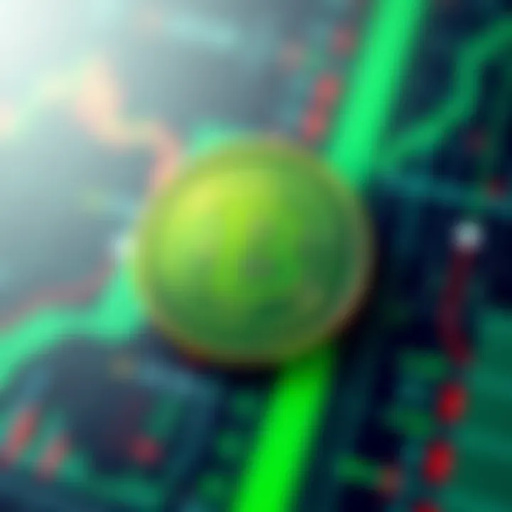 The Bitcoin Cash logo featuring a green and white design on a digital background