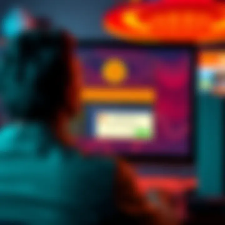 A person looking at a computer screen displaying a Bitcoin casino and a withdrawal fee notice