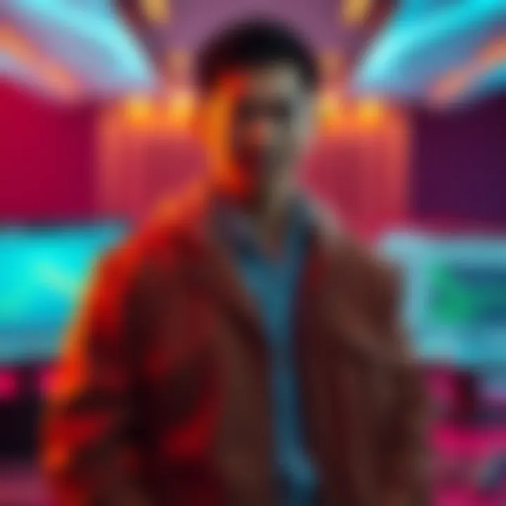 A Bitcoin CEO standing in front of a computer displaying a forum, highlighting a new post on Bitcoin.