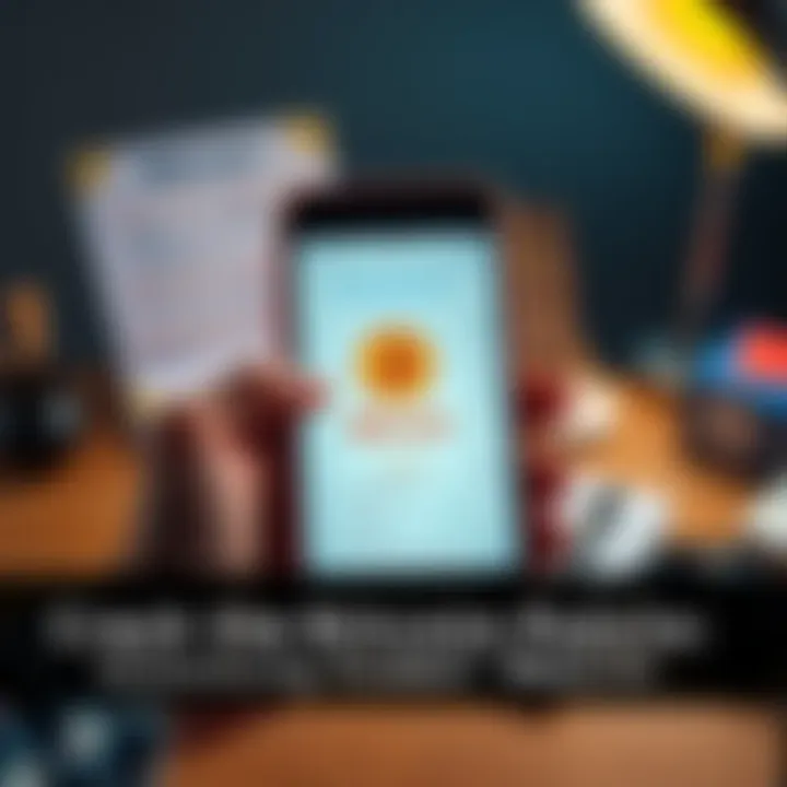 A person holds a smartphone showing a Bitcoin symbol with a spreadsheet and a seed phrase visible on a desk, symbolizing a quest to recover lost Bitcoin.