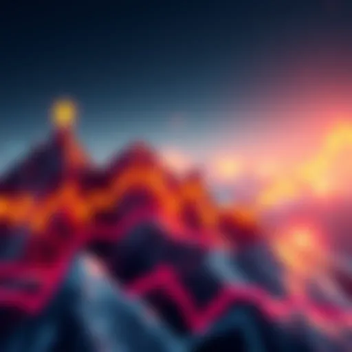 A graph showing Bitcoin's recent price fluctuations with sharp peaks and valleys, indicating market volatility.