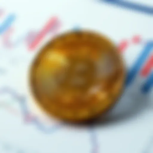 A shiny Bitcoin coin placed on top of financial charts, highlighting its significance compared to other investments.