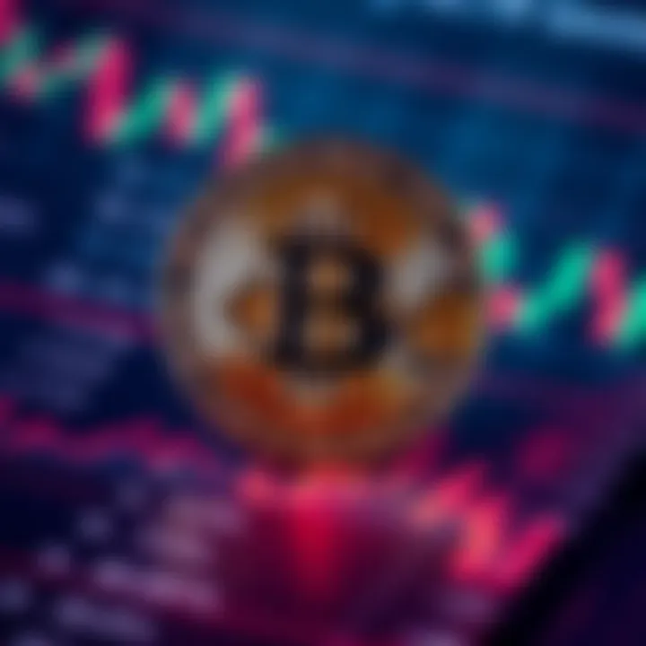 A Bitcoin coin placed on top of financial charts showing trends and data, symbolizing its role as a major global asset.