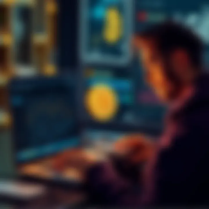 A person checking their Bitcoin wallet on a laptop, showing a cold storage interface, with a concerned expression about exchanges.