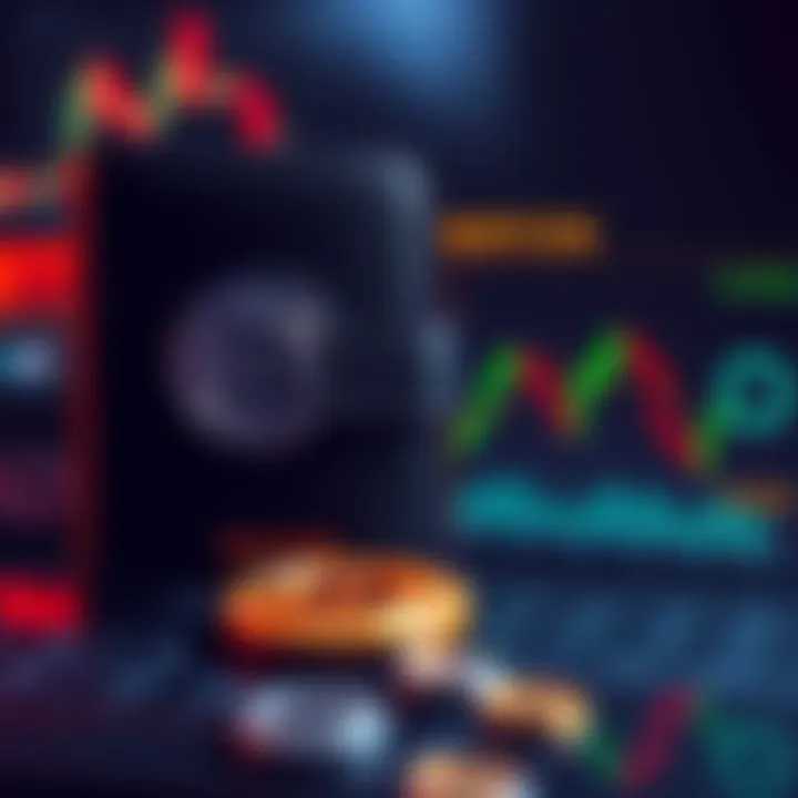 A visual comparison of a Bitcoin cold wallet alongside a chart showing Bitcoin ETFs performance, highlighting long-term investment options.