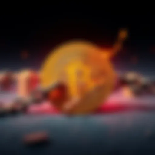 A digital representation of Bitcoin logo with a broken chain symbolizing the removal of the whitepaper and Satoshi Archive