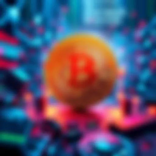 A visual representation of Bitcoin Core's influence in the data spam debate, featuring symbols of Bitcoin and digital data.