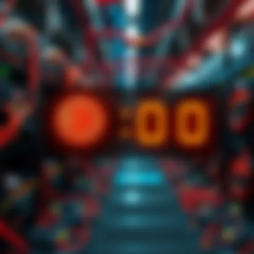 A digital display showing the countdown to the 20 millionth Bitcoin being mined, with mining equipment in the background.