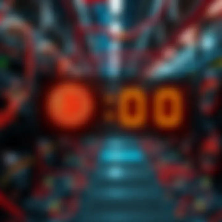 A digital display showing the countdown to the 20 millionth Bitcoin being mined, with mining equipment in the background.