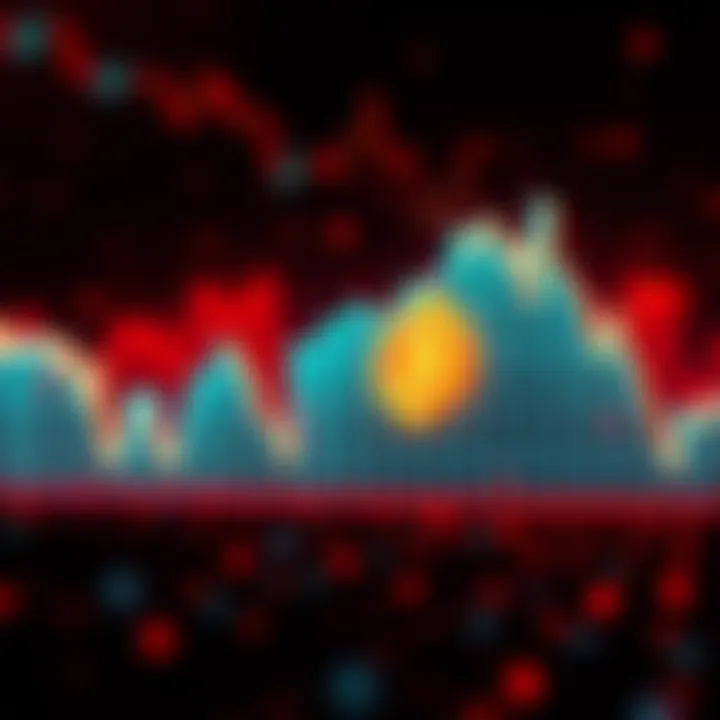 Bitcoin Crisis A graph showing a downward trend in cryptocurrency values with a worried Bitcoin symbol in the background.