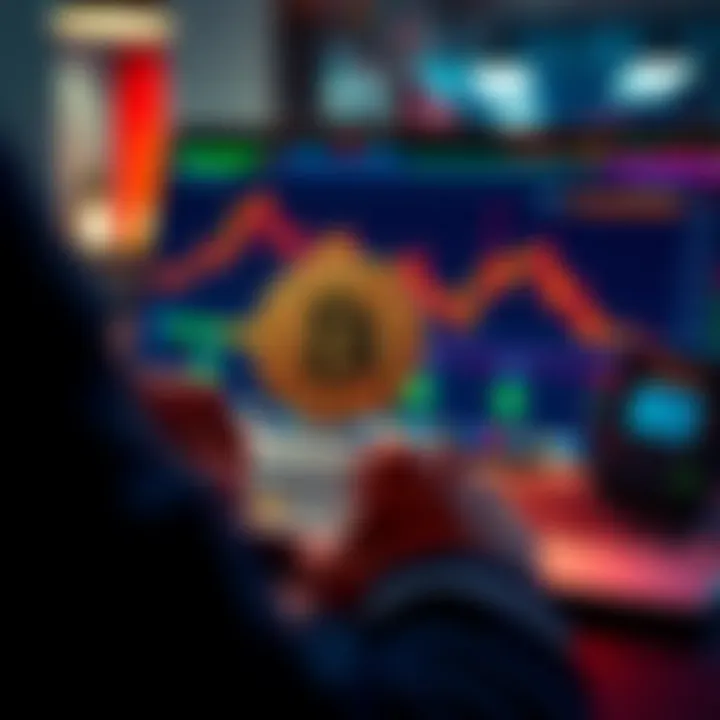 A person setting up an automatic Bitcoin dollar-cost averaging investment on an exchange platform with a calculator and laptop in the background