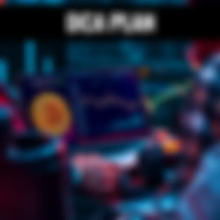 A person analyzing Bitcoin exchange platforms on a laptop, highlighting low fees and no minimums for purchases.