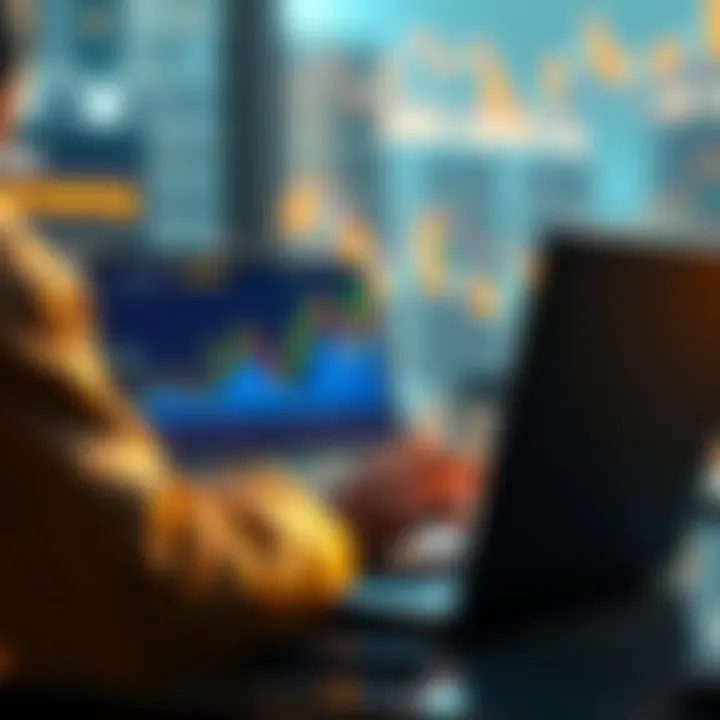 A person reviewing Bitcoin trends on a laptop while calculating investments.