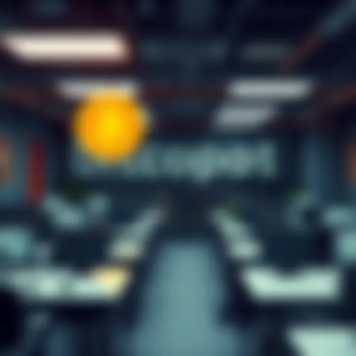 Bitcoin Depot office with a closed sign and empty desks after layoffs