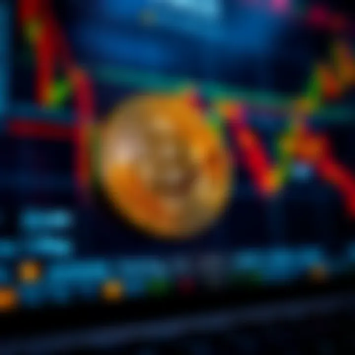 A close-up of a computer screen displaying Bitcoin data and charts, reflecting market fluctuations and trends.