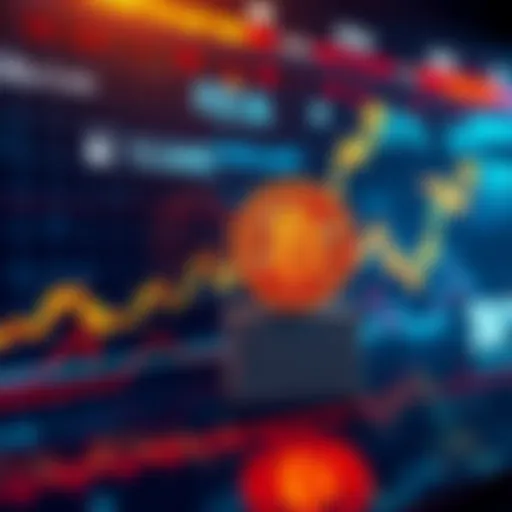 A graph showing Bitcoin price movements with an upward trend and a dollar sign, symbolizing investment strategy