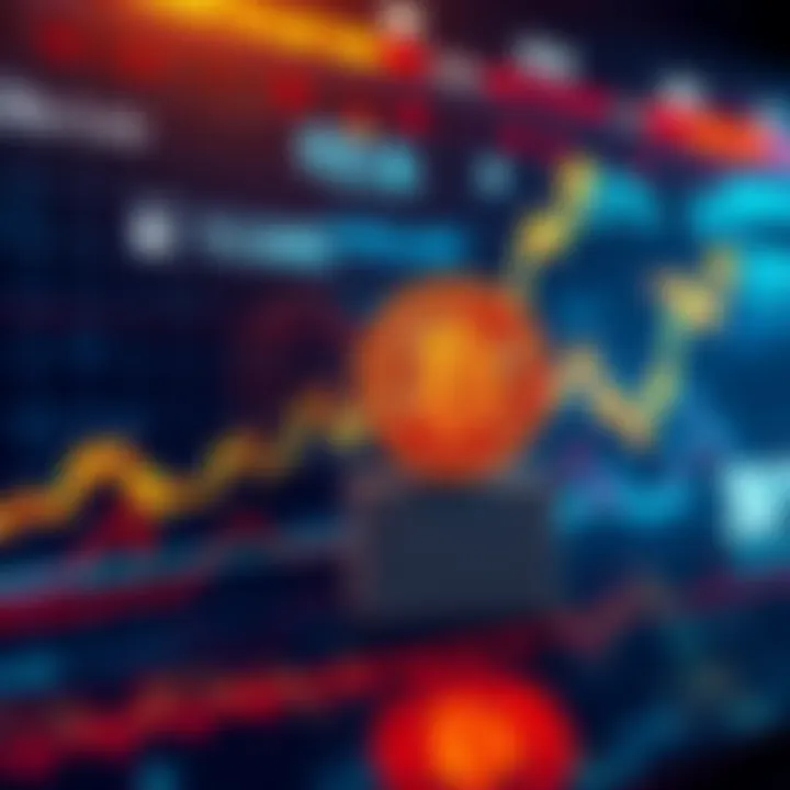 A graph showing Bitcoin price movements with an upward trend and a dollar sign, symbolizing investment strategy