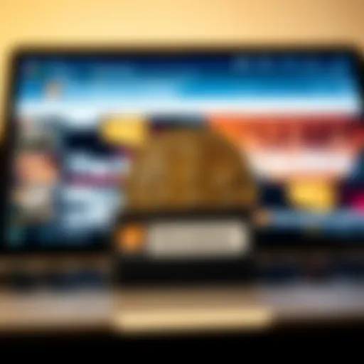 A Bitcoin symbol with a donation box in front of a computer screen displaying The Internet Archive website.