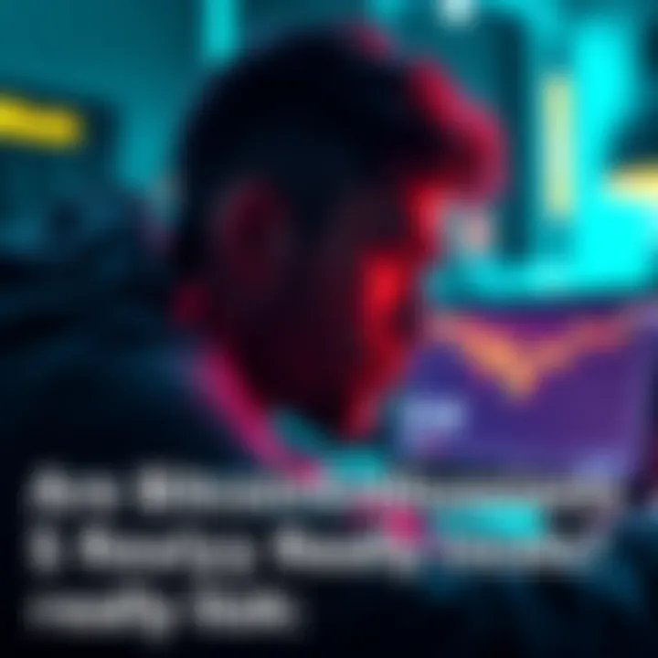 A person looking at a computer screen displaying Bitcoin prices, seemingly isolated