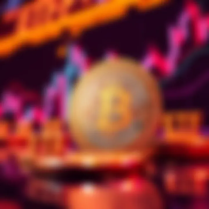 Bitcoin and ETF investment graphic A visual representation of Bitcoin alongside ETF symbols, showing growth and market fluctuations