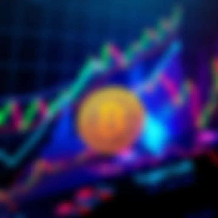 Bitcoin price showing upward trend along with Ethereum's rise, with financial graphs in the background