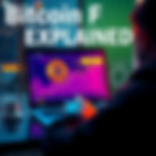 A person looking at a laptop screen showing high Bitcoin transaction fees and fluctuating exchange rates.