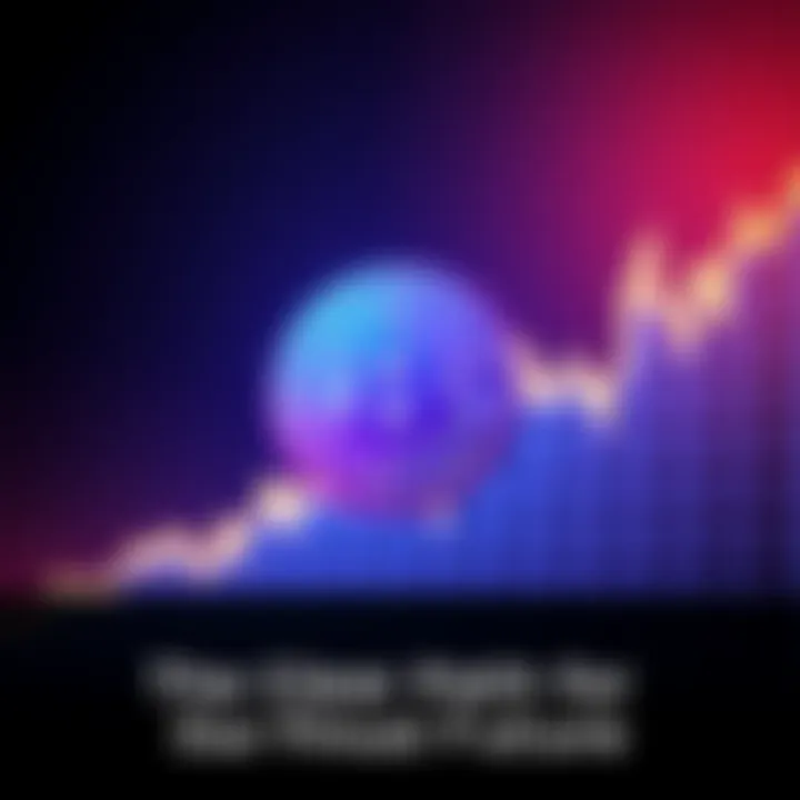 A Bitcoin symbol in front of a rising financial chart showing growth and potential