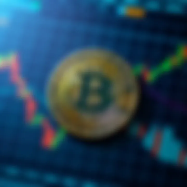 Bitcoin symbol overlaid on a financial chart showing fluctuations, representing its impact on finance.