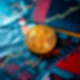 A Bitcoin symbol surrounded by various financial charts and graphs, illustrating its potential impact on economic issues.