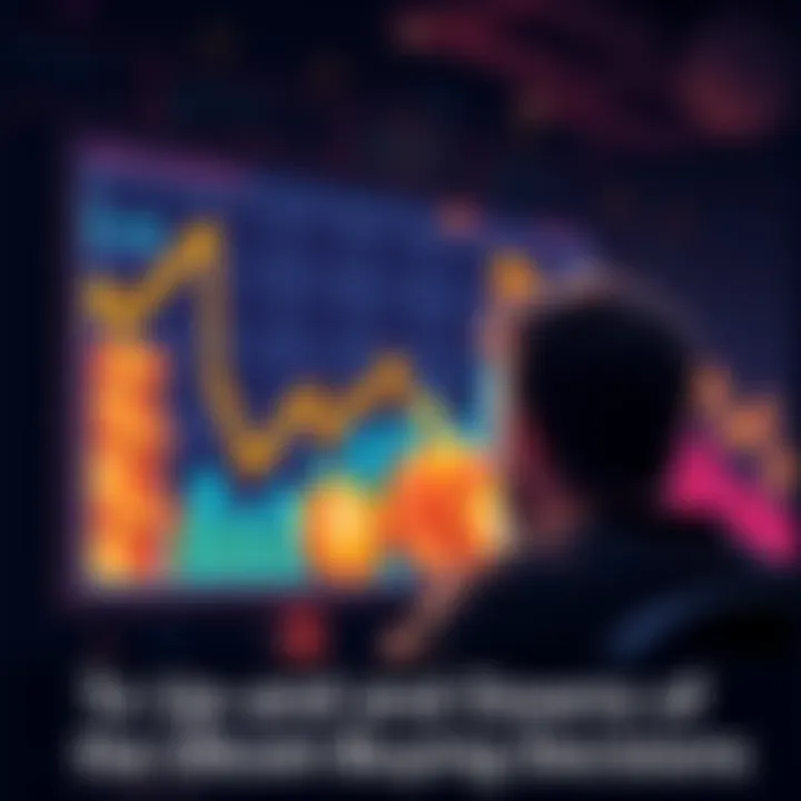 Bitcoin Price Fluctuations A graph showing rising and falling Bitcoin prices with a person looking at a computer screen, frustrated by the changes.