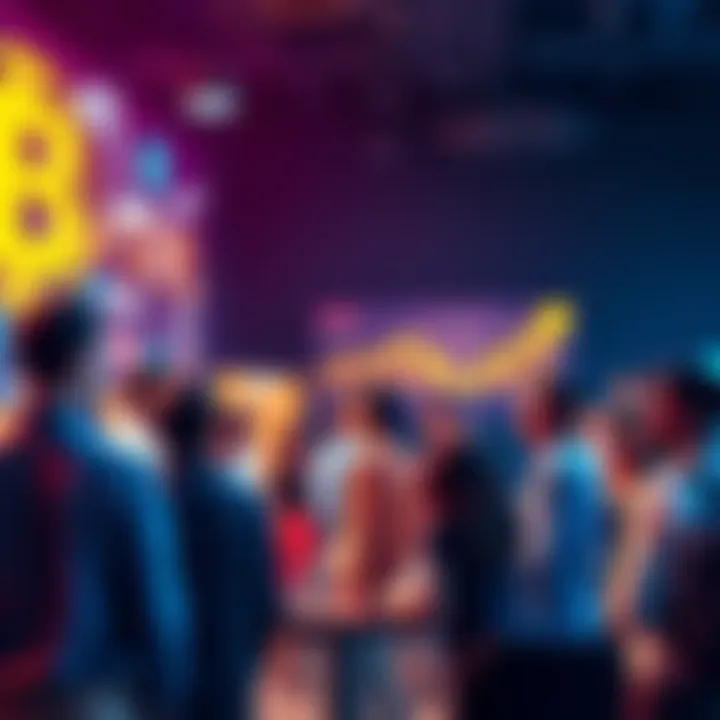 Group of people engaging in a lively discussion about cryptocurrency trends in a forum setting