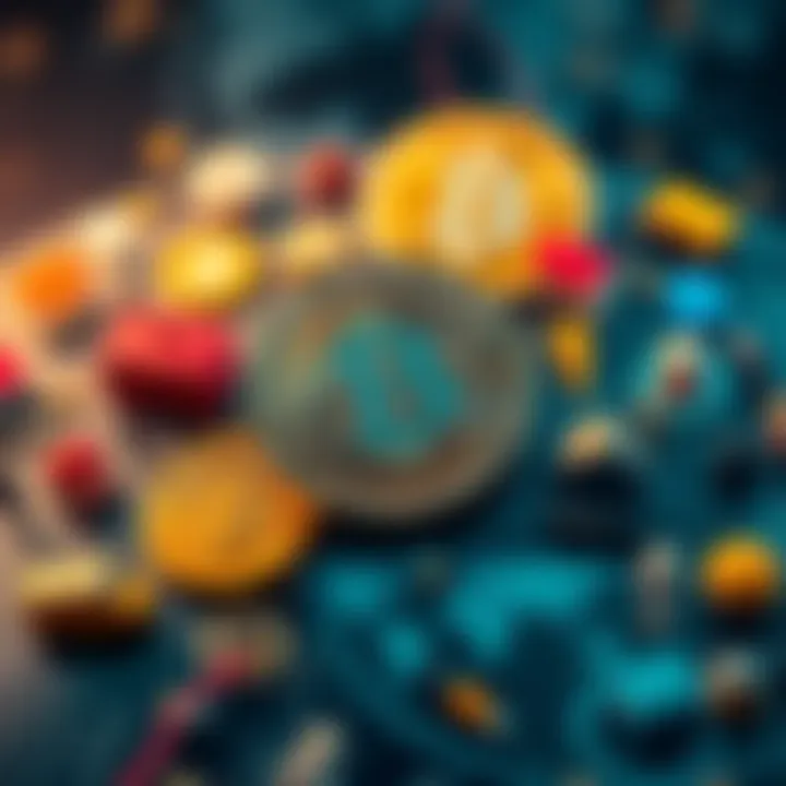 A visual representation showing Bitcoin symbols surrounded by icons of everyday challenges like food, housing, and work, reflecting diverse global perspectives.