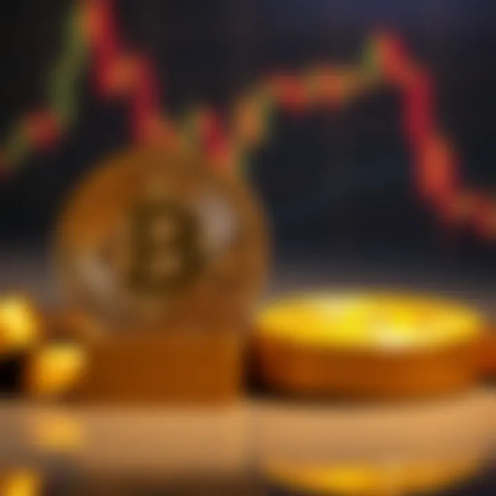 A visual showing Bitcoin and gold side by side, highlighting their market sizes.