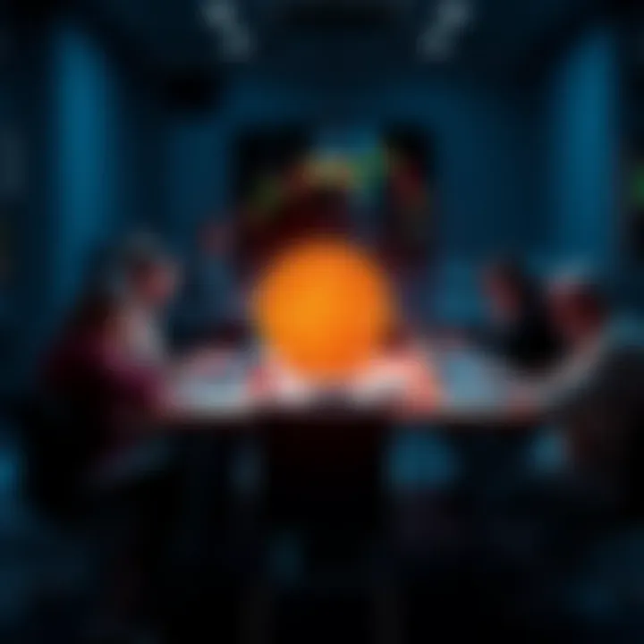 A group of people discussing Bitcoin Code governance around a table with laptops and documents.