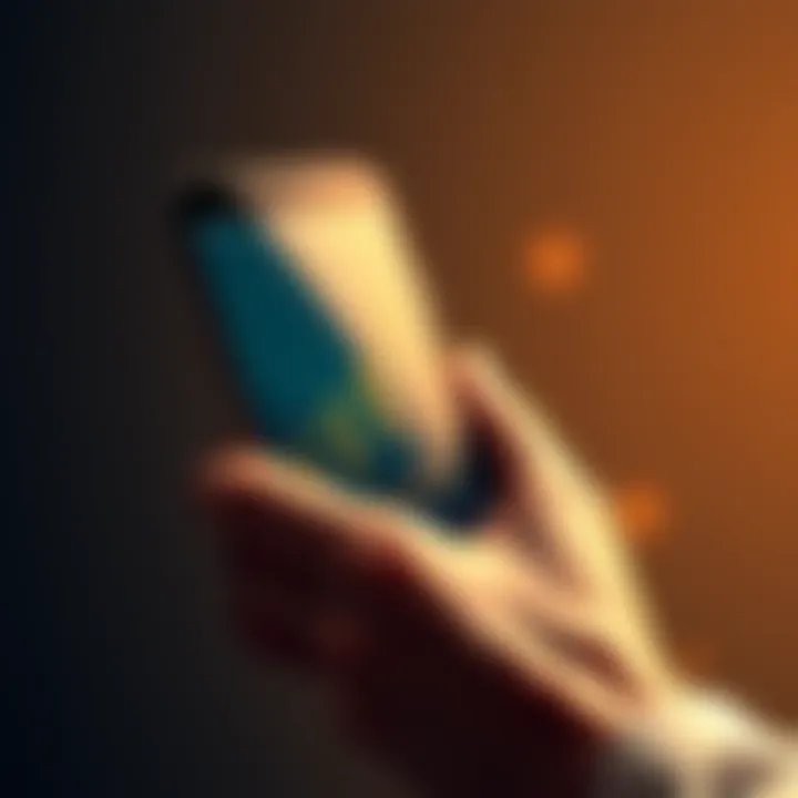 A person holding a smartphone displaying a Bitcoin graph showing upward growth, symbolizing financial investment and wealth accumulation.