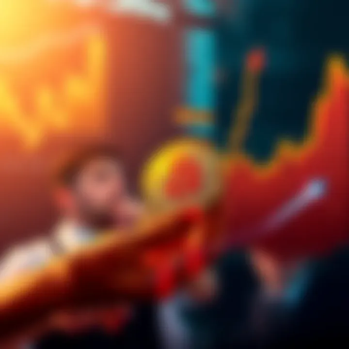 A rising chart symbolizing Bitcoin's increasing popularity on forums