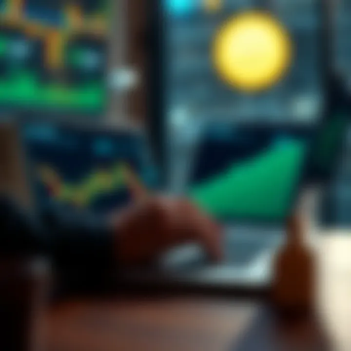 A person analyzing Bitcoin charts on a laptop, indicating a quiet but significant market growth.