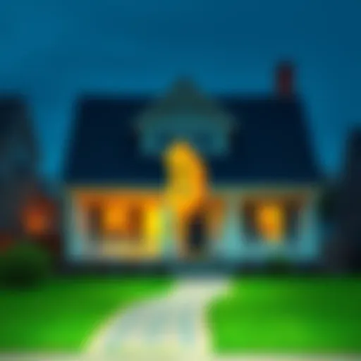 A house with a Bitcoin symbol, contrasting the current housing market with images of happy homeowners from the past, like barbers and waitresses.