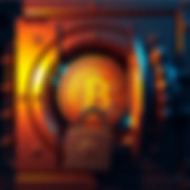 A gold Bitcoin coin inside a secure vault with a lock, symbolizing long-term investment strategy.