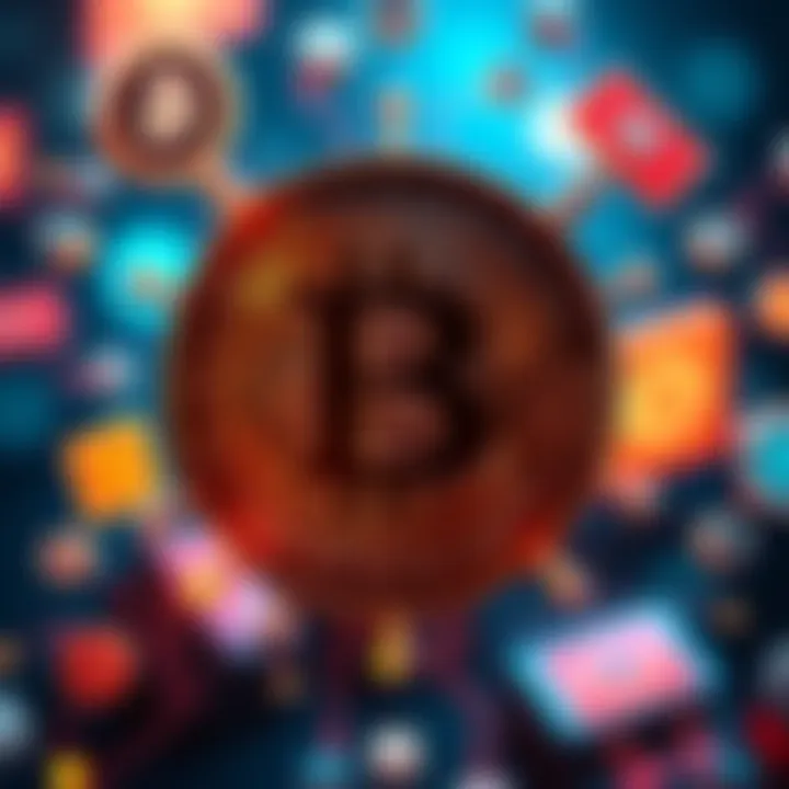 A Bitcoin symbol surrounded by icons representing cash flow and financial value, illustrating the discussion of intrinsic value in Bitcoin.