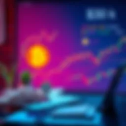 A person planning to invest in Bitcoin with charts and a laptop in front of them