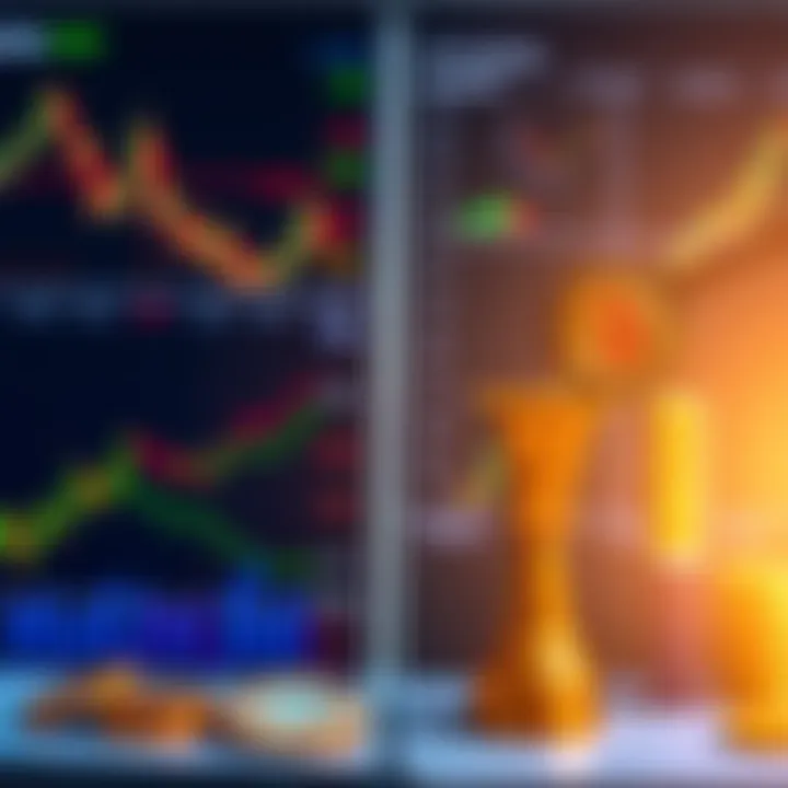 A graphic comparing Strike and Finst platforms for Bitcoin dollar-cost averaging in Europe, featuring charts and symbols of Bitcoin