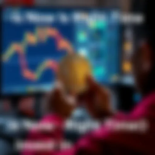 A person examining a Bitcoin on a computer screen, considering investment options
