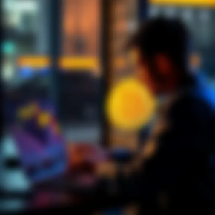 A person looking at a Bitcoin chart on a laptop, weighing the options to buy or wait.