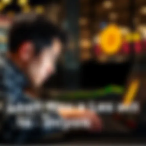 A person looks thoughtfully at a laptop displaying Bitcoin prices, contemplating a personal loan for investment.