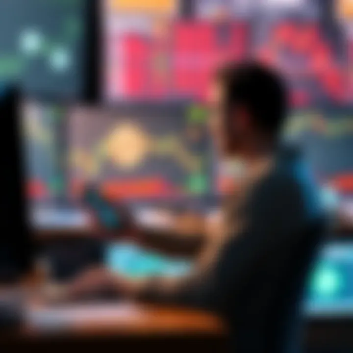 A person sitting at a desk, studying Bitcoin charts and holding a smartphone, reflecting on their investment experience over the past year.