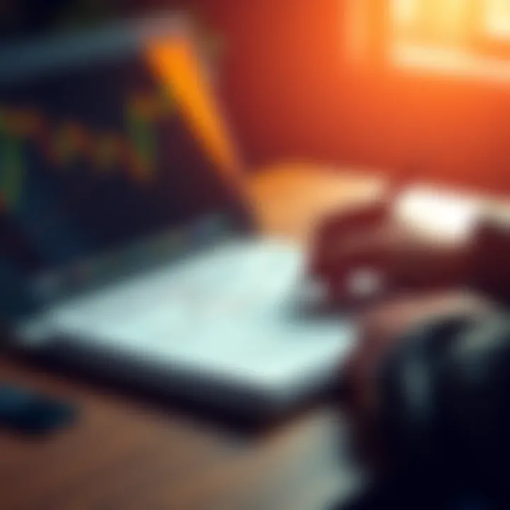 A person reviewing Bitcoin charts on a laptop with a notebook and pen, symbolizing strategic investing and learning.
