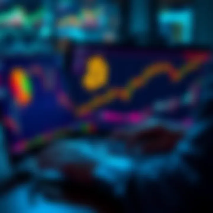 A person analyzing Bitcoin prices on a laptop, showing rising trends and charts that suggest potential growth.