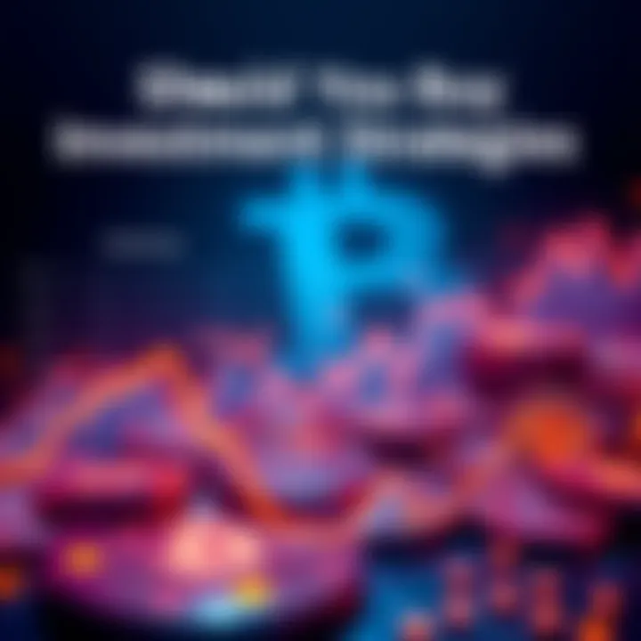 Bitcoin Investment Strategies A graphic illustrating two Bitcoin investment strategies: buying at price swings and daily purchases, with line graphs showing potential returns.