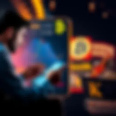 A split image showing a person reviewing investment charts on one side and another person shopping for luxury goods on the other side.